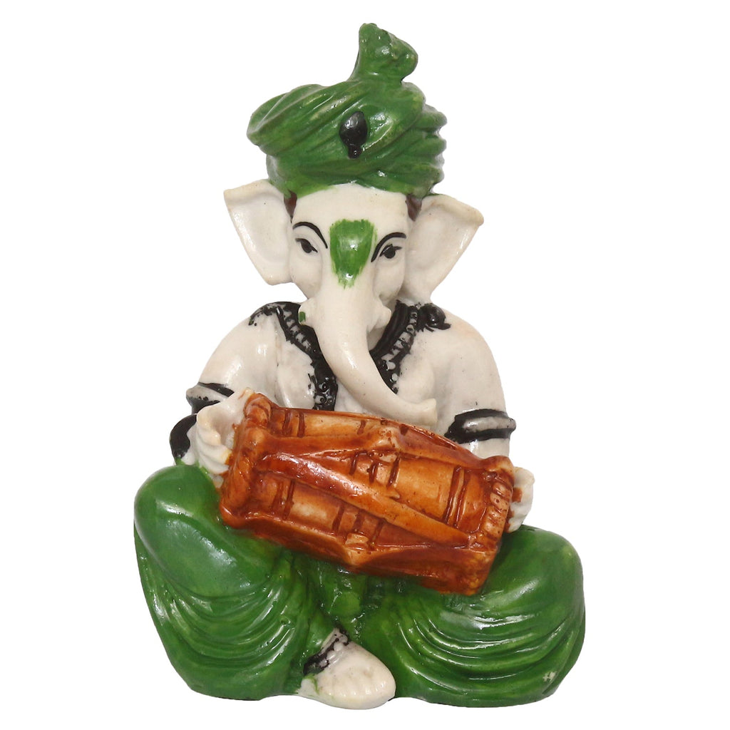 Lord Ganesha Idol Playing Dholak Musical Instrument Kafalo