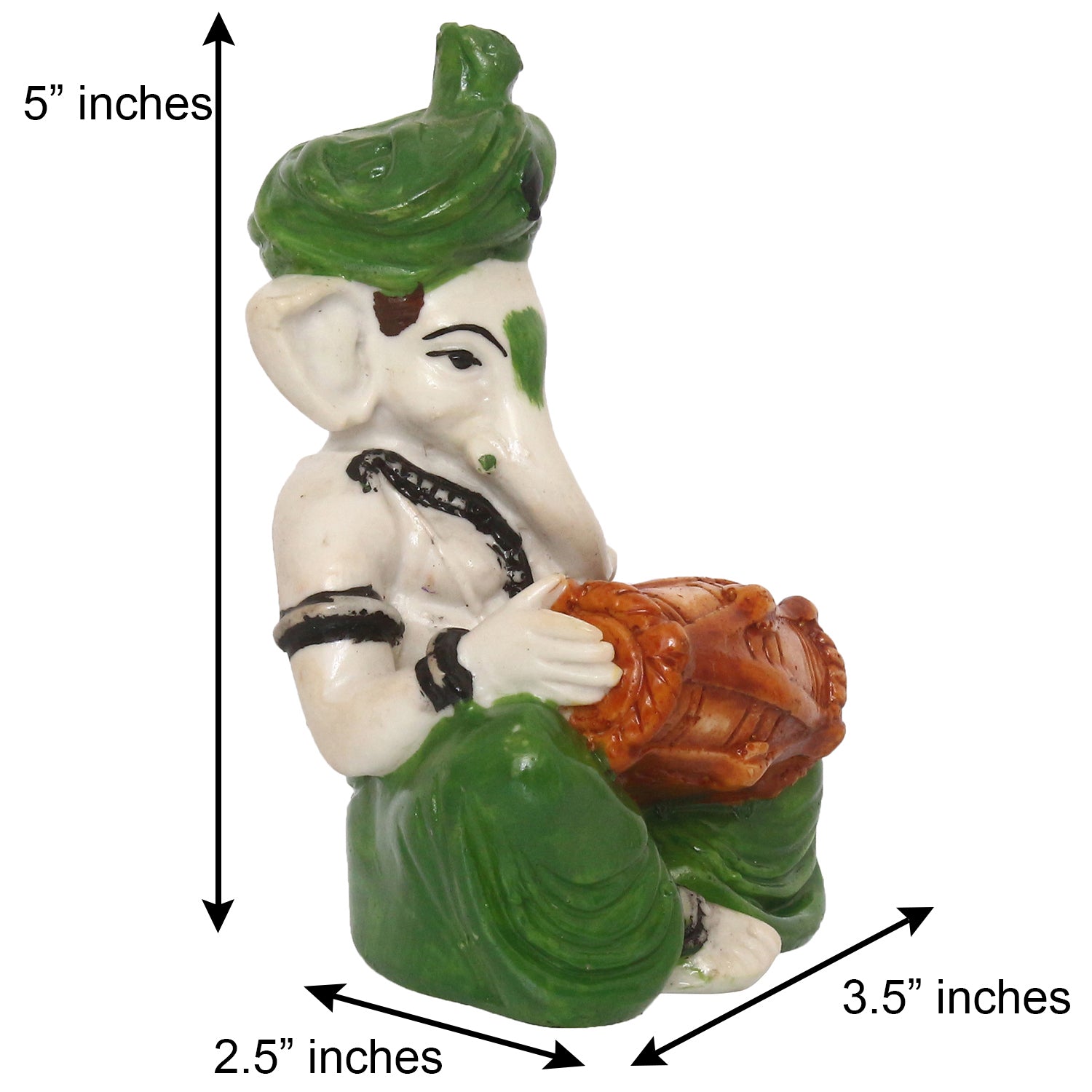 Lord Ganesha Idol Playing Dholak Musical Instrument Kafalo