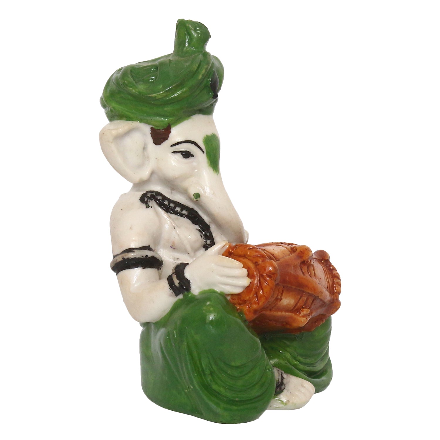 Lord Ganesha Idol Playing Dholak Musical Instrument Kafalo