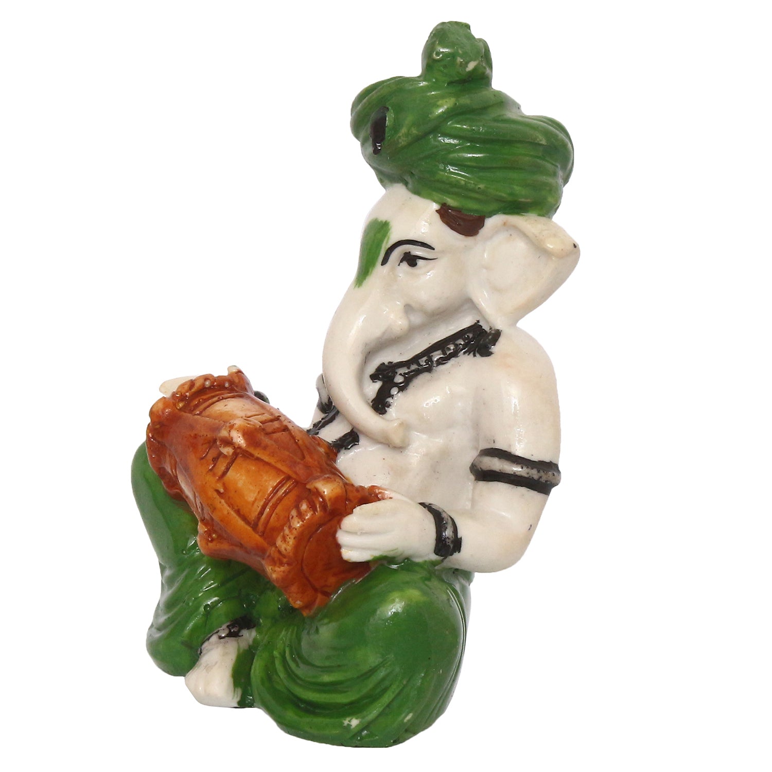 Lord Ganesha Idol Playing Dholak Musical Instrument Kafalo