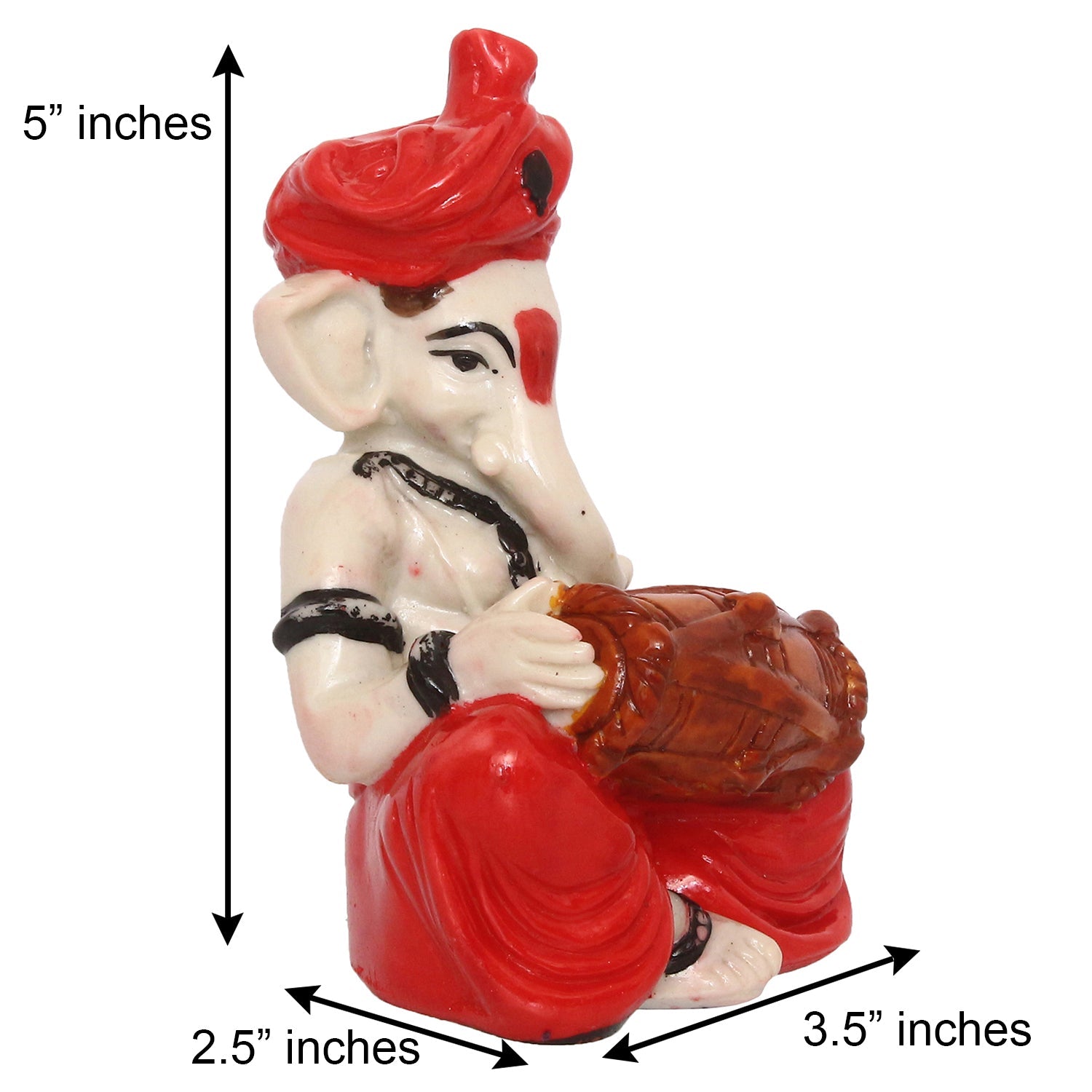 Lord Ganesha Idol Playing Dholak Musical Instrument Kafalo