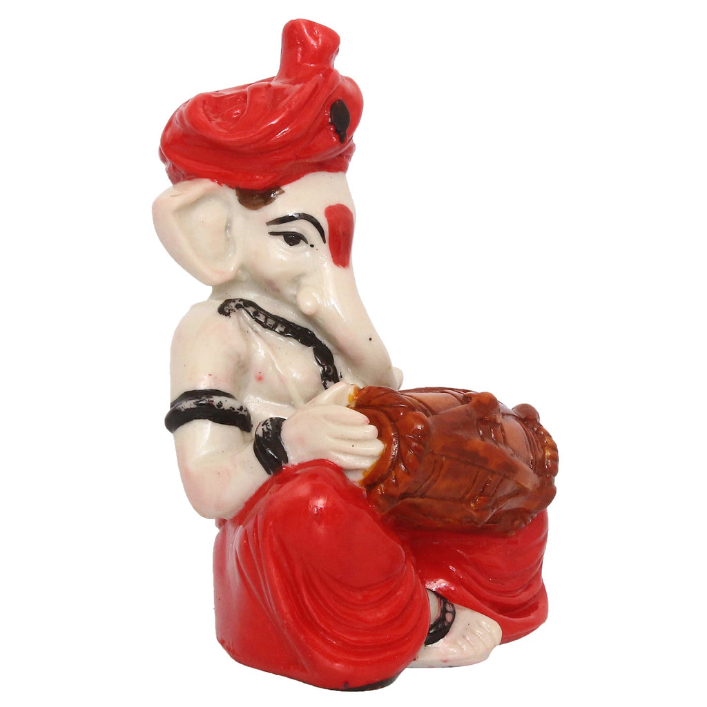 Lord Ganesha Idol Playing Dholak Musical Instrument Kafalo