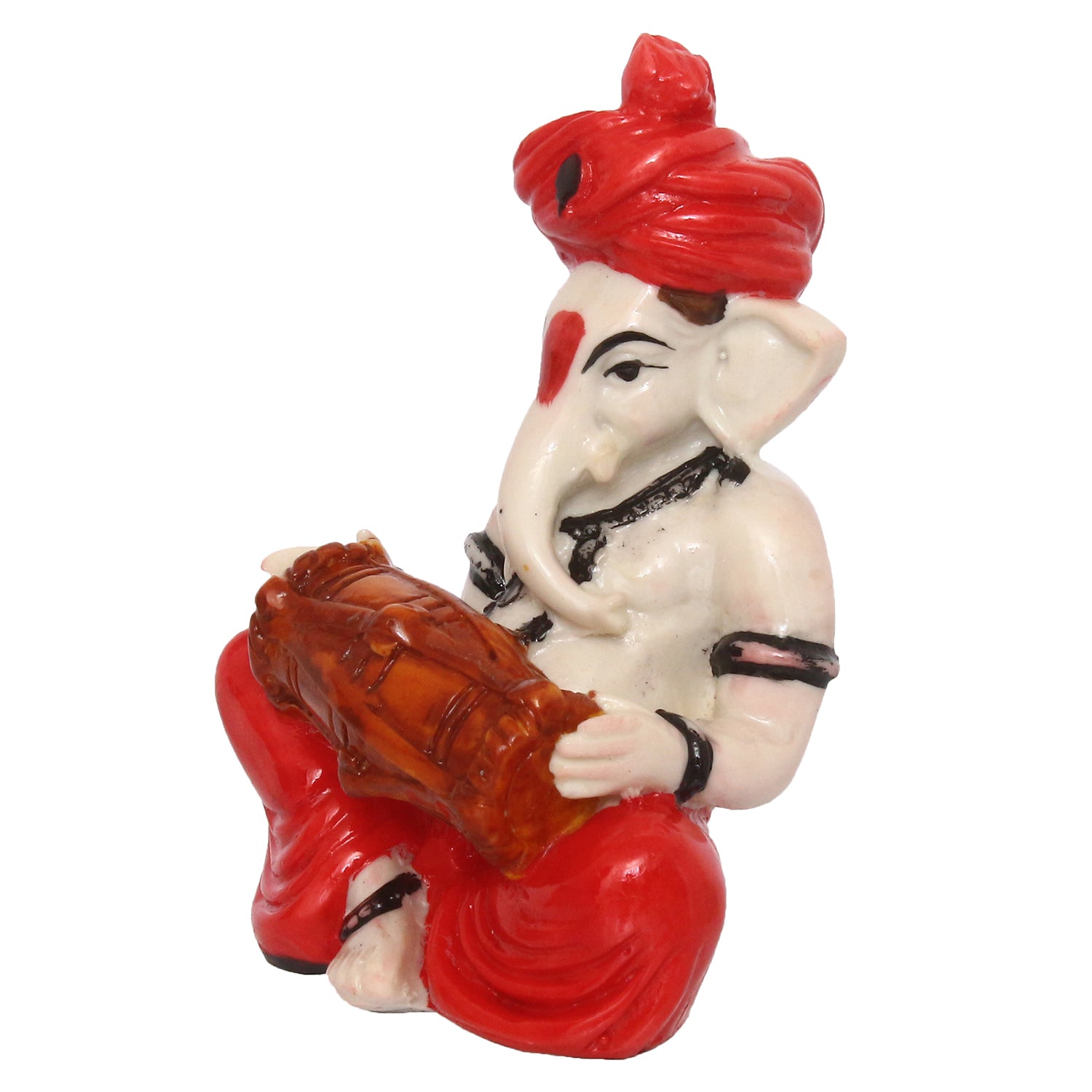 Lord Ganesha Idol Playing Dholak Musical Instrument Kafalo