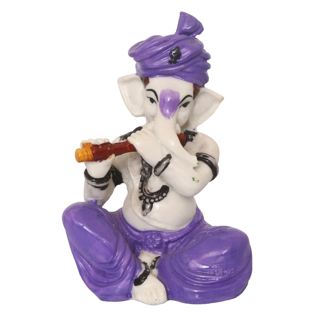 Lord Ganesha Idol Playing Flute Musical Instrument Kafalo