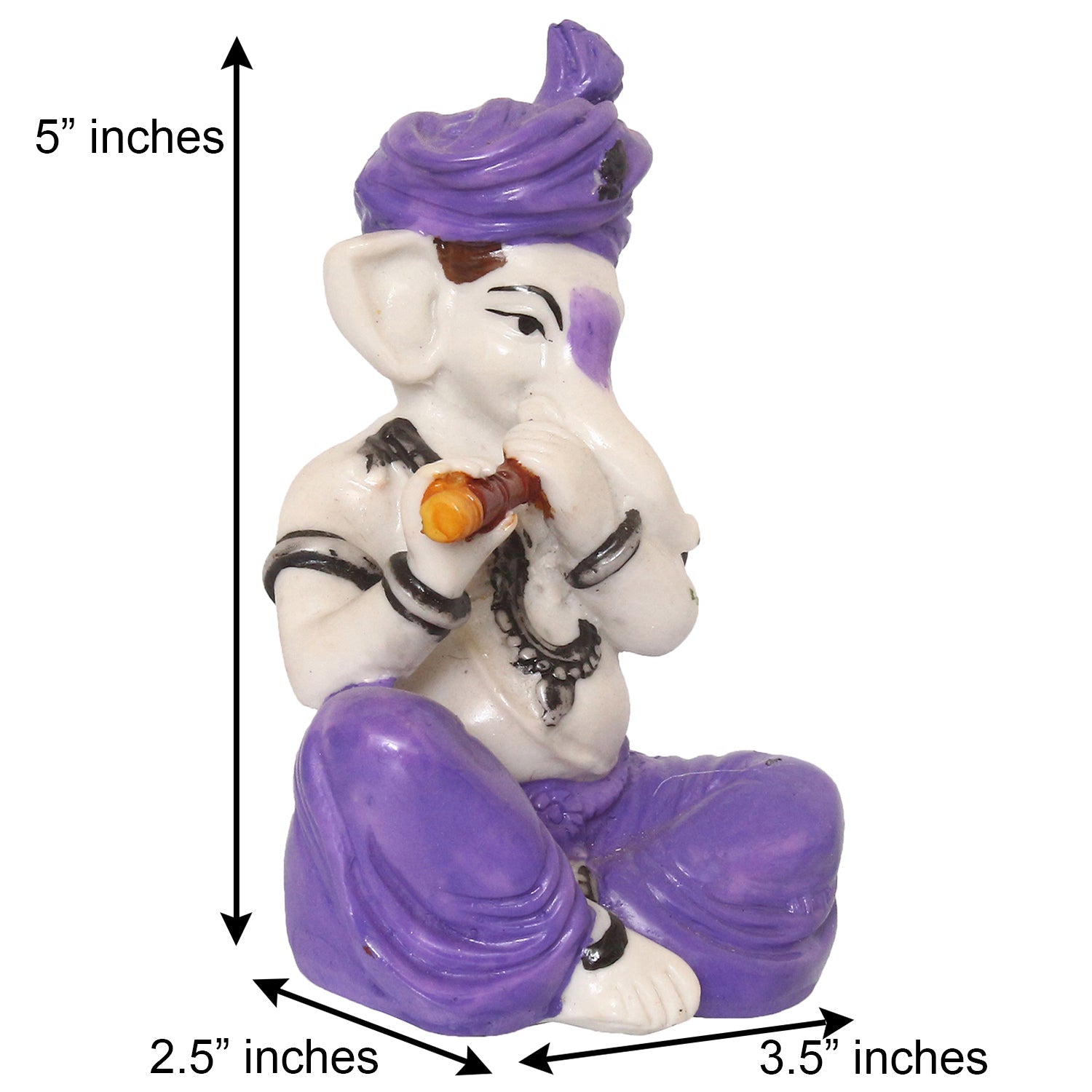 Lord Ganesha Idol Playing Flute Musical Instrument Kafalo