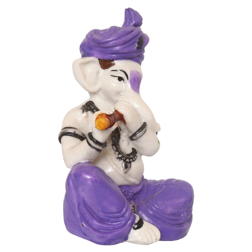 Lord Ganesha Idol Playing Flute Musical Instrument Kafalo