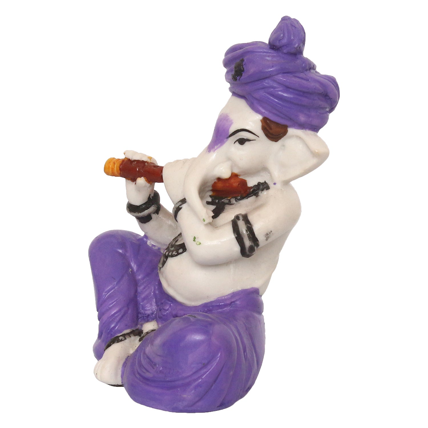 Lord Ganesha Idol Playing Flute Musical Instrument Kafalo