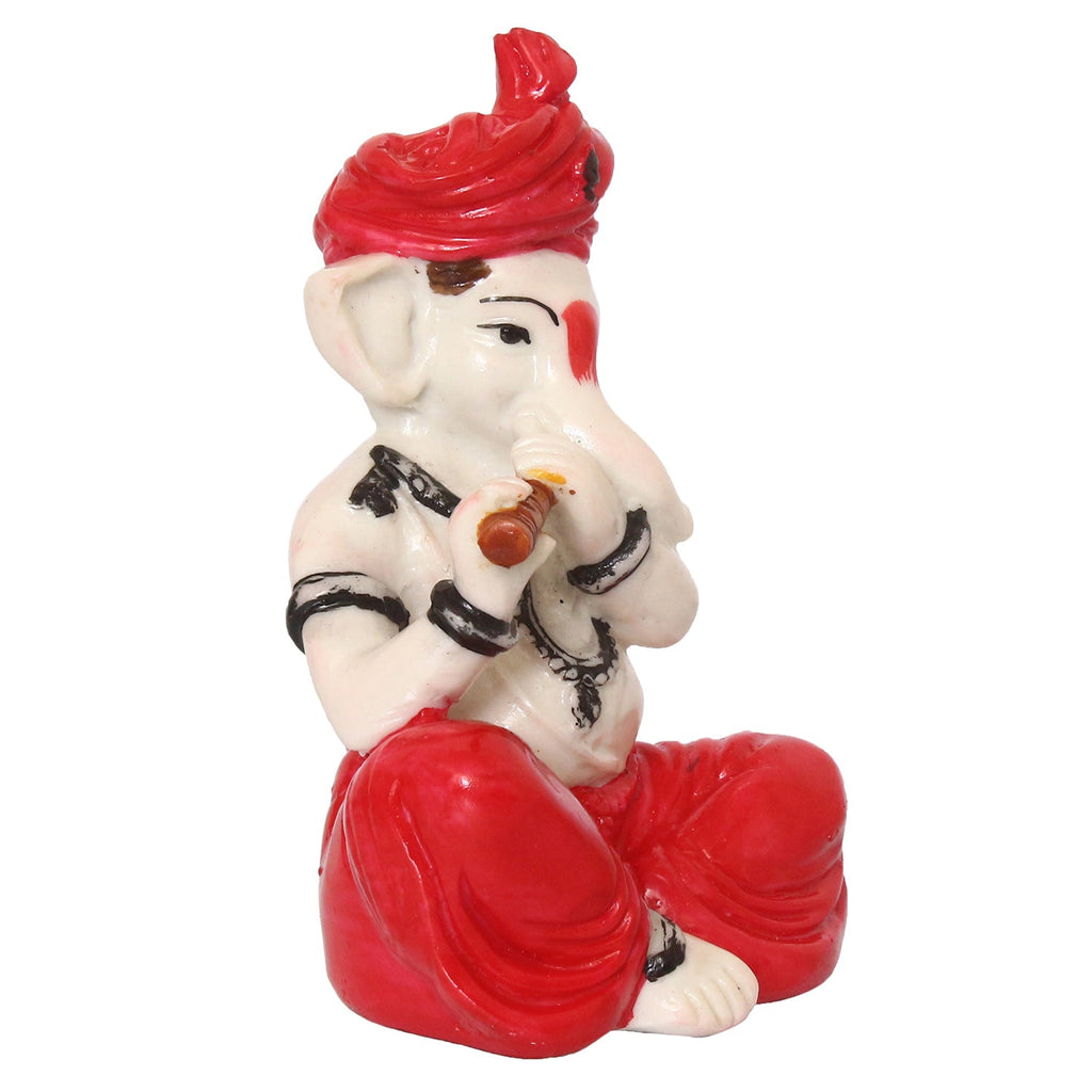Lord Ganesha Idol Playing Flute Musical Instrument Kafalo