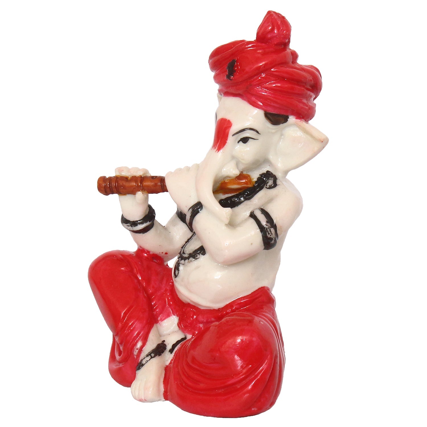 Lord Ganesha Idol Playing Flute Musical Instrument Kafalo