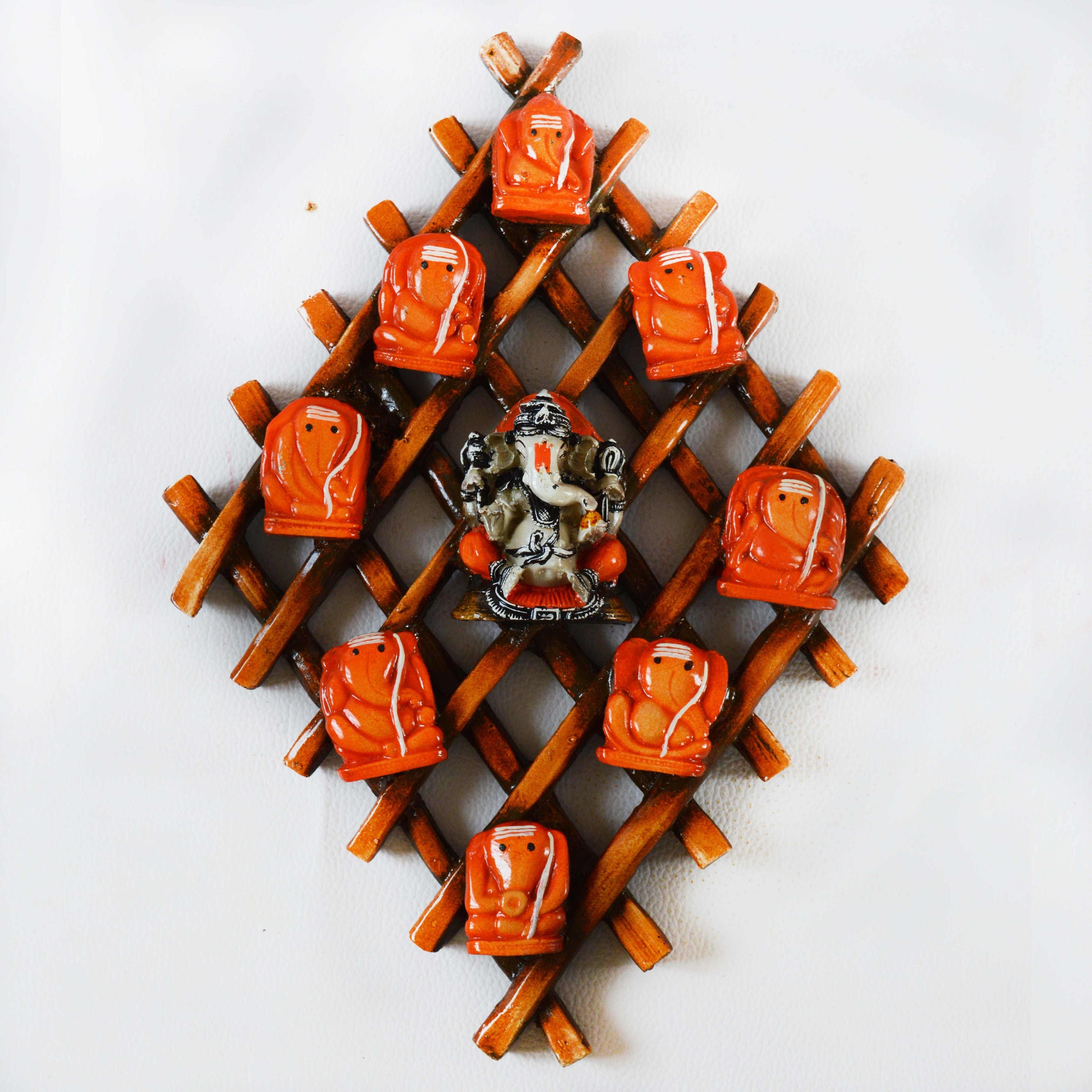 Wood And Polyresin Shree Ashtavinayak Lord Ganesha Wall Hanging Kafalo