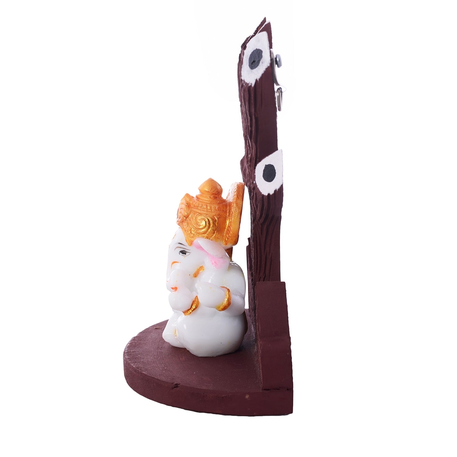Polyresin Paghdi Lord Ganesha Under Wooden Tree Figurine Kafalo