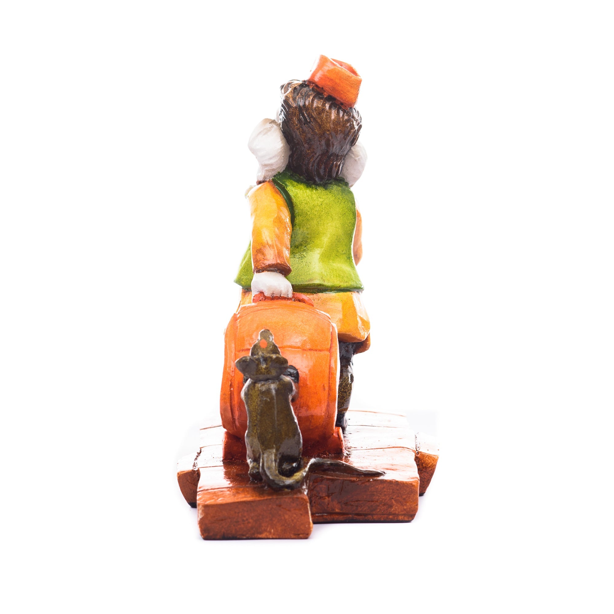 Polyresin Handcrafted Lord Ganesha Idol Carrying Luggage with Mushak Kafalo