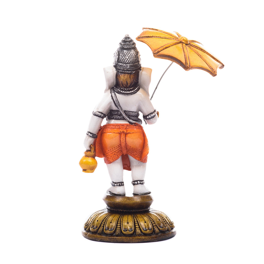 Handcrafted Polyresin Standing Lord Ganesha Idol Holding Umbrella Kafalo