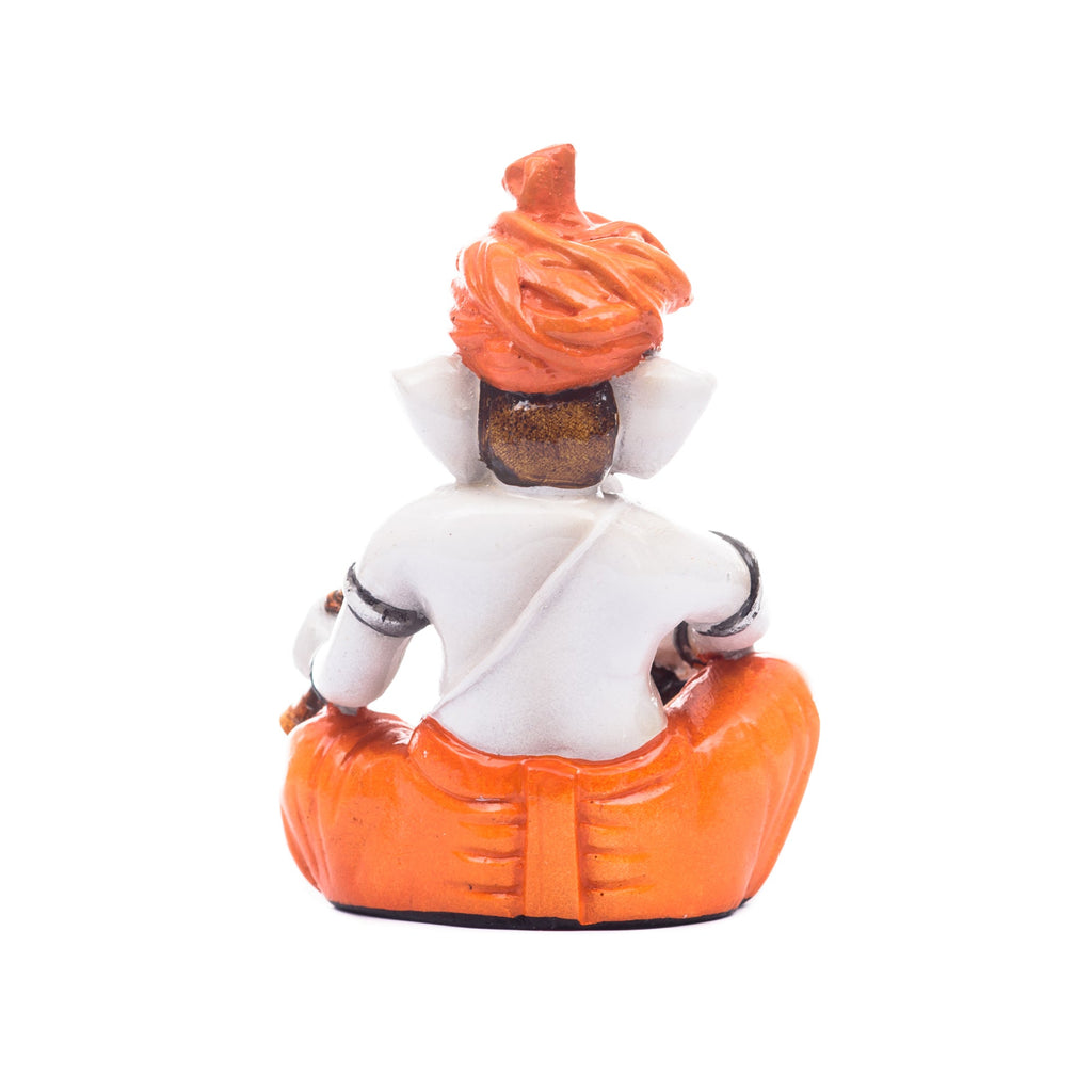 Orange Polyresin Lord Ganesha Idol Worshipping Lord Shiv Pooja Kafalo