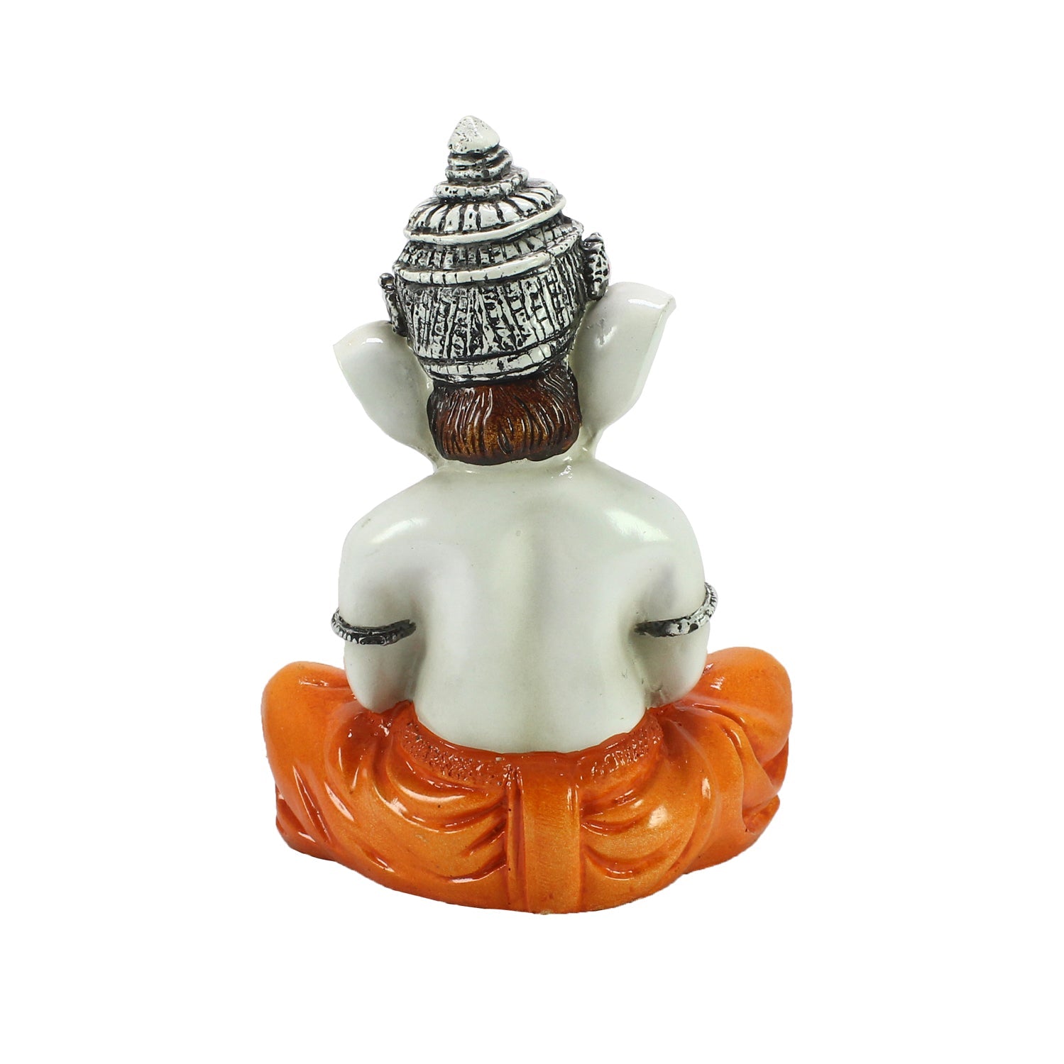 Lord Ganesha Statue Playing Manjeera Decorative Polyresin God Idol Kafalo