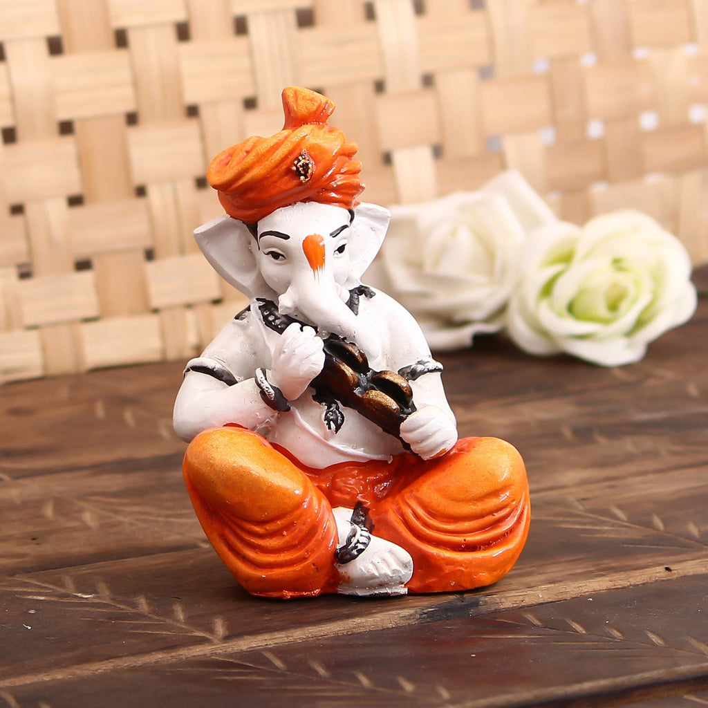 Lord Ganesha Idol Playing Kartal Musical Instrument Kafalo