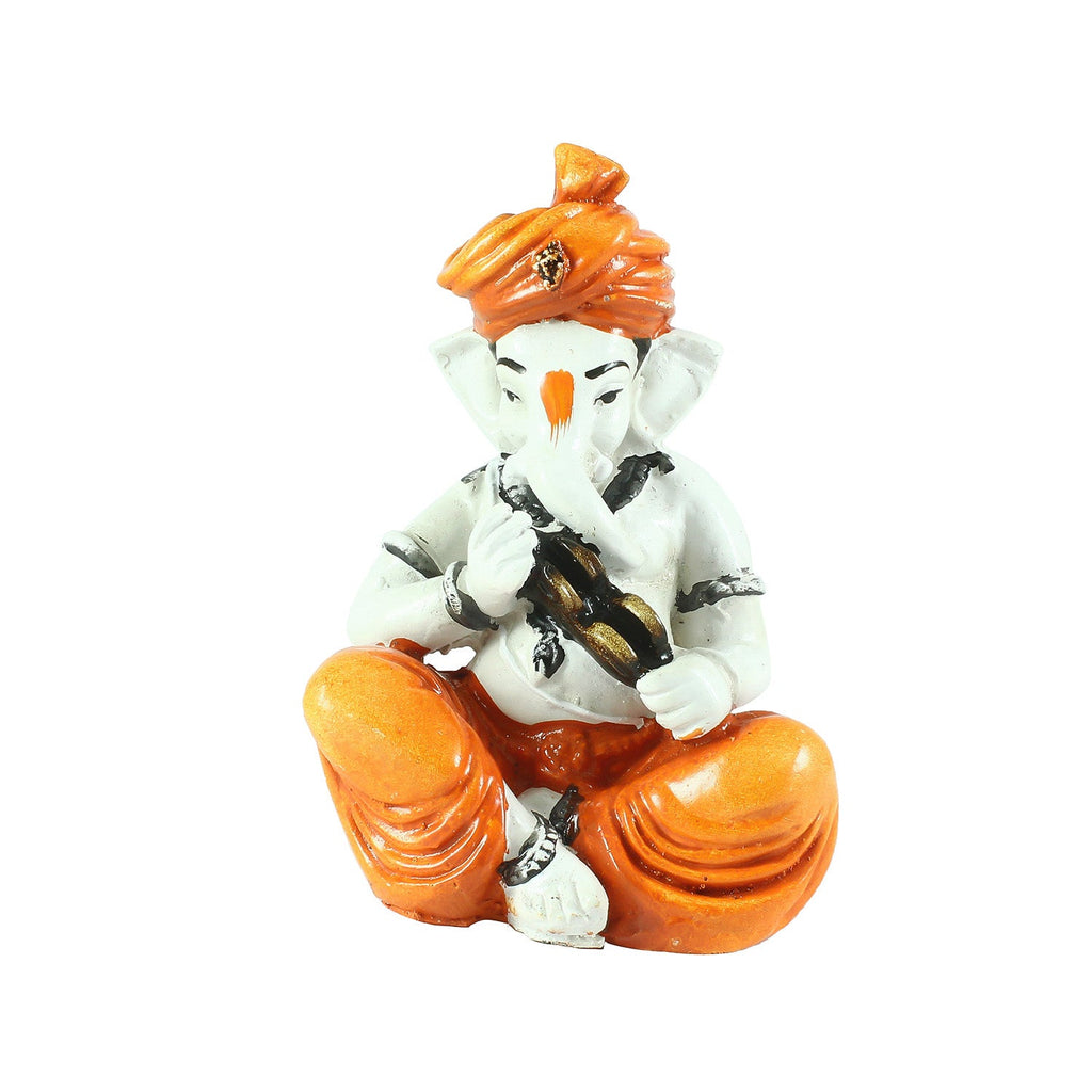 Lord Ganesha Idol Playing Kartal Musical Instrument Kafalo