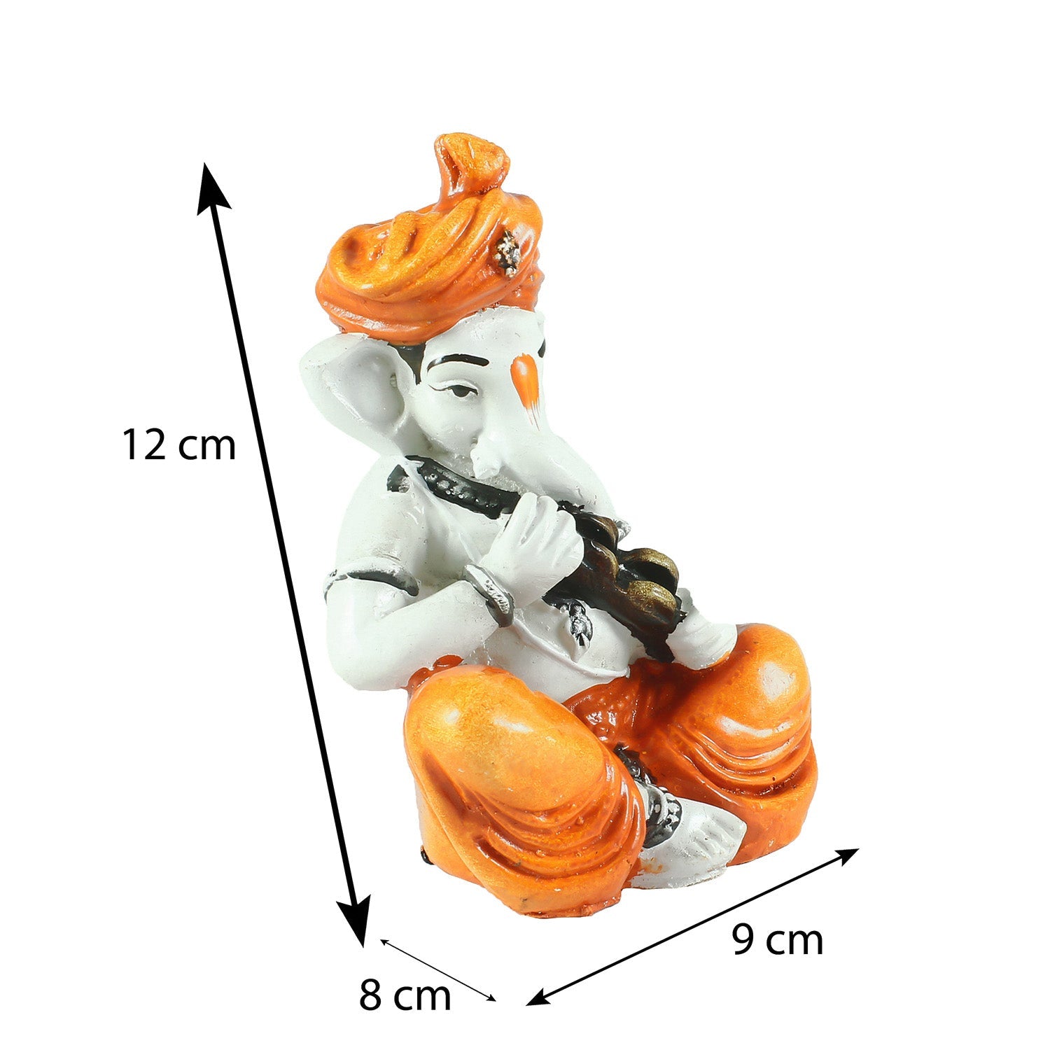 Lord Ganesha Idol Playing Kartal Musical Instrument Kafalo