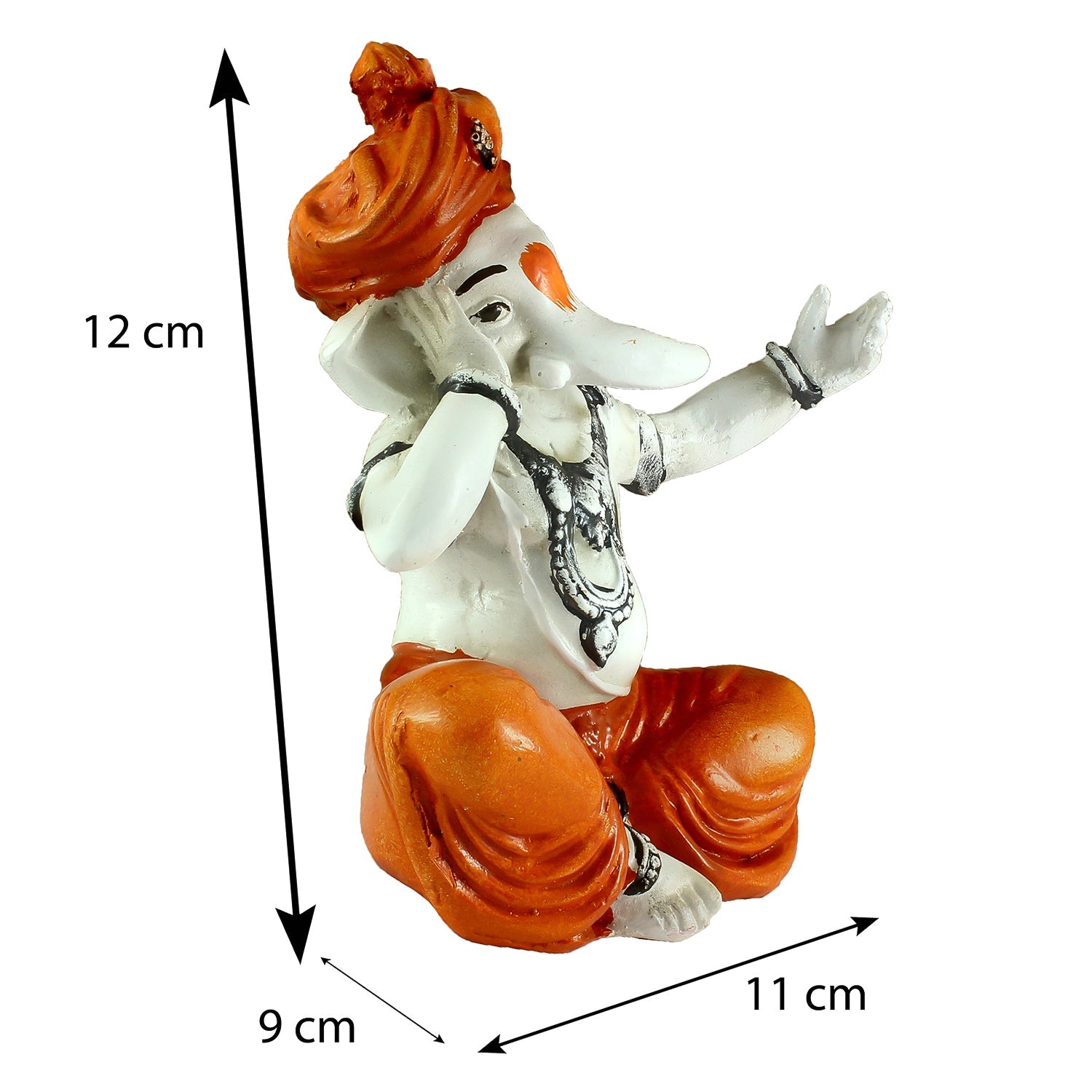 Lord Ganesha Statue Singing Decorative Polyresin God Idol Kafalo