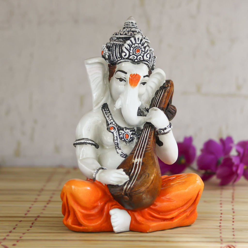 Lord Ganesha Playing Guitar Musical Instrument Decorative Showpiece Kafalo