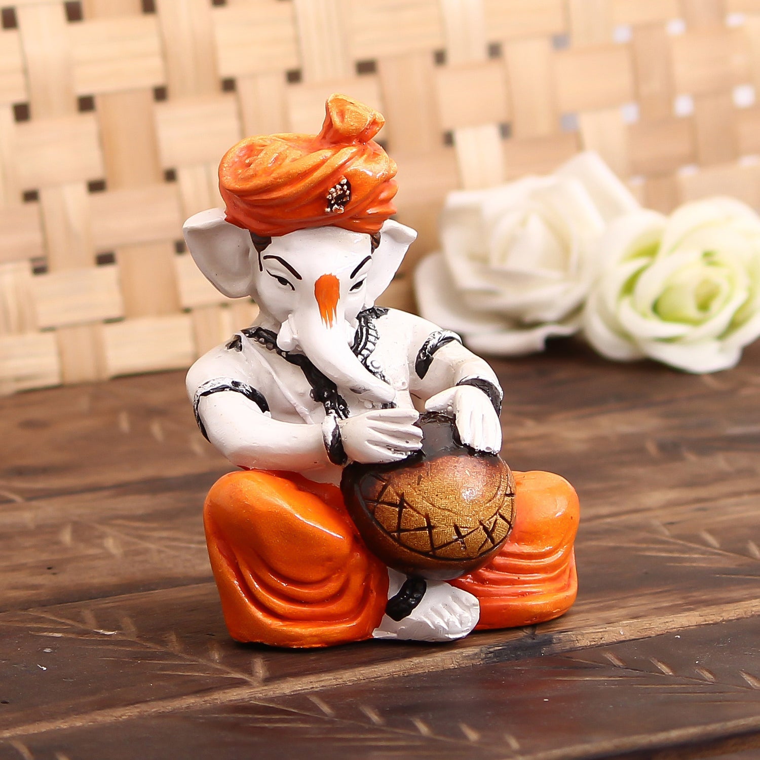 Lord Ganesha Playing Tabla Decorative Showpiece Kafalo