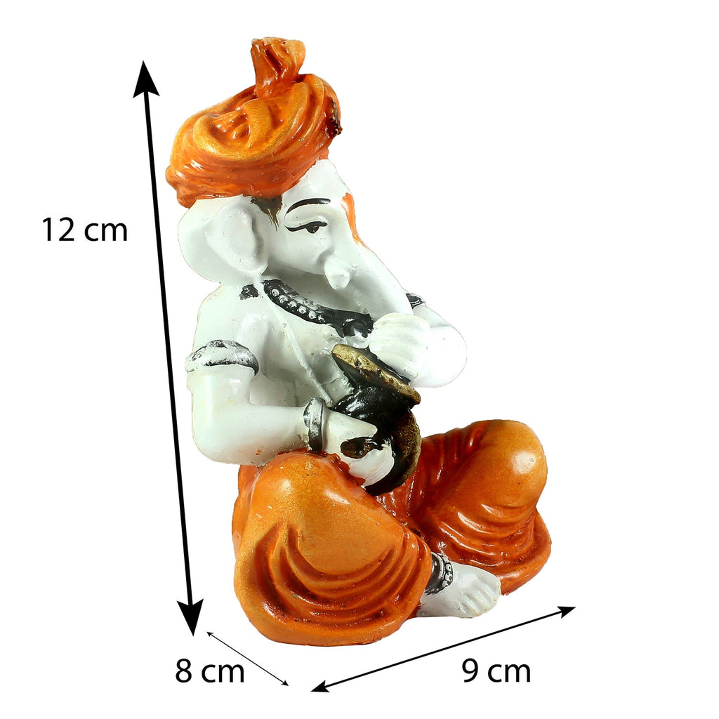 Lord Ganesha Idol Playing Manjira Decorative Showpiece Kafalo