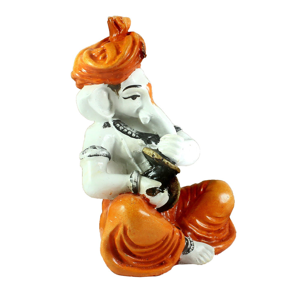 Lord Ganesha Idol Playing Manjira Decorative Showpiece Kafalo