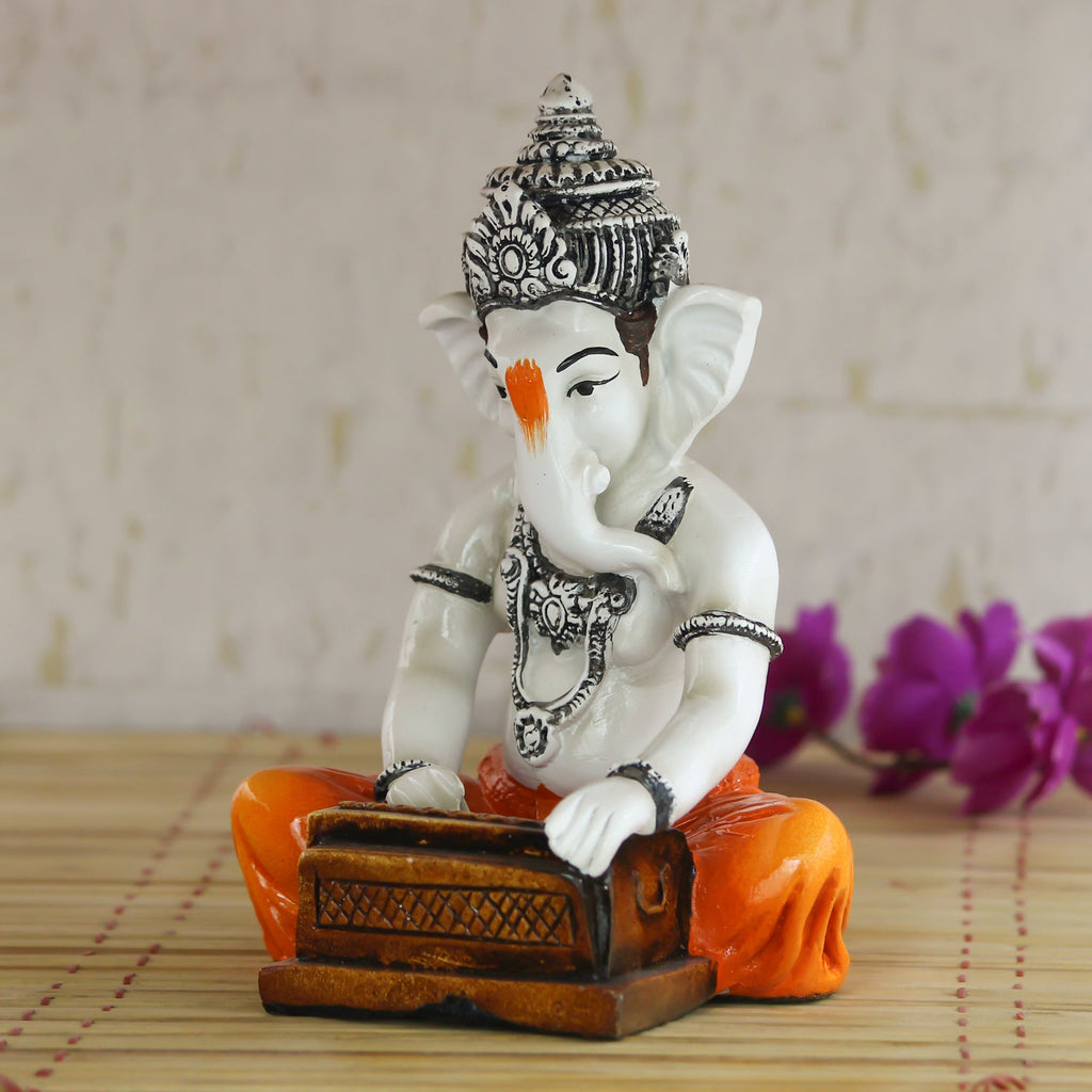 Lord Ganesha playing Harmonium Decorative Showpiece Kafalo