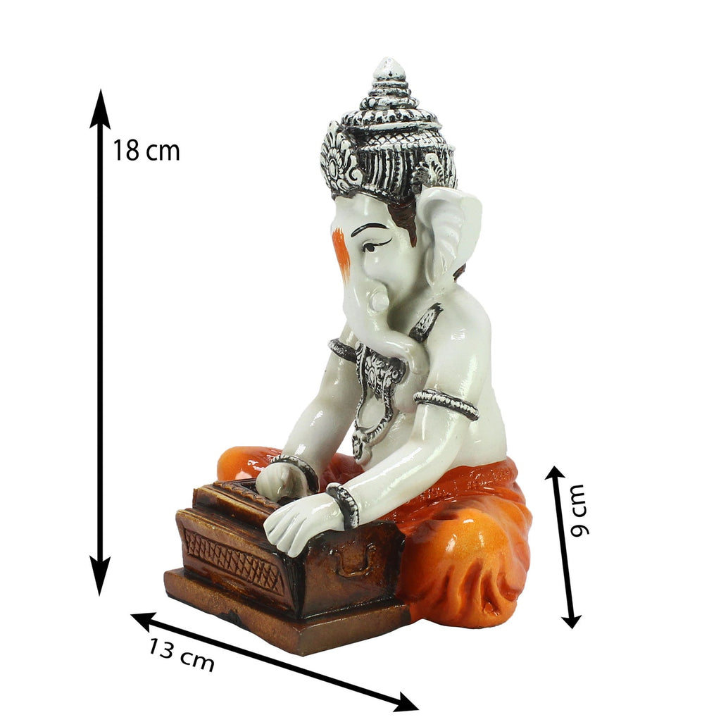Lord Ganesha playing Harmonium Decorative Showpiece Kafalo