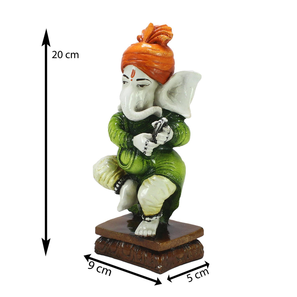 Lord Ganesha Idol Playing Instrument Decorative Showpiece Kafalo