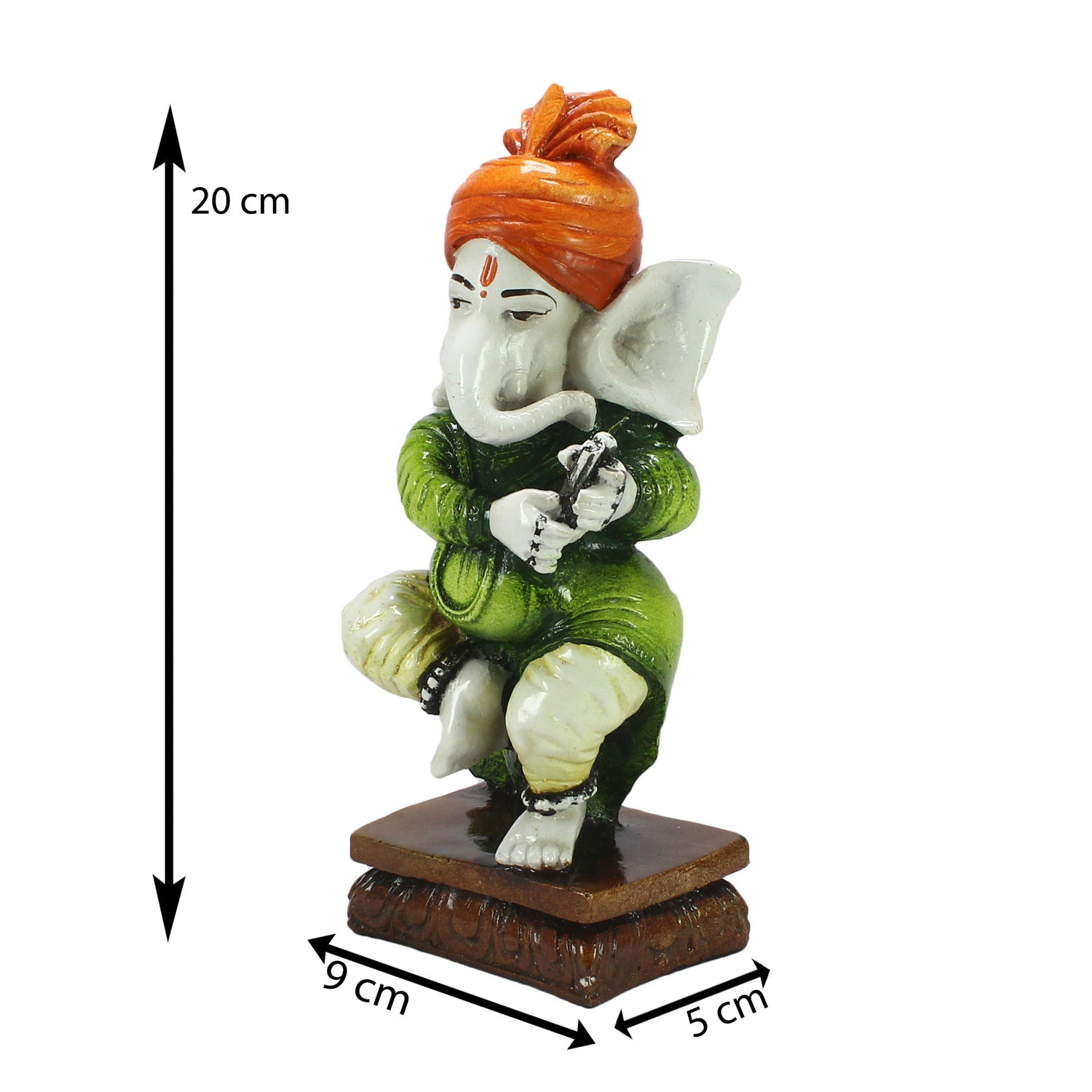 Lord Ganesha Idol Playing Instrument Decorative Showpiece Kafalo