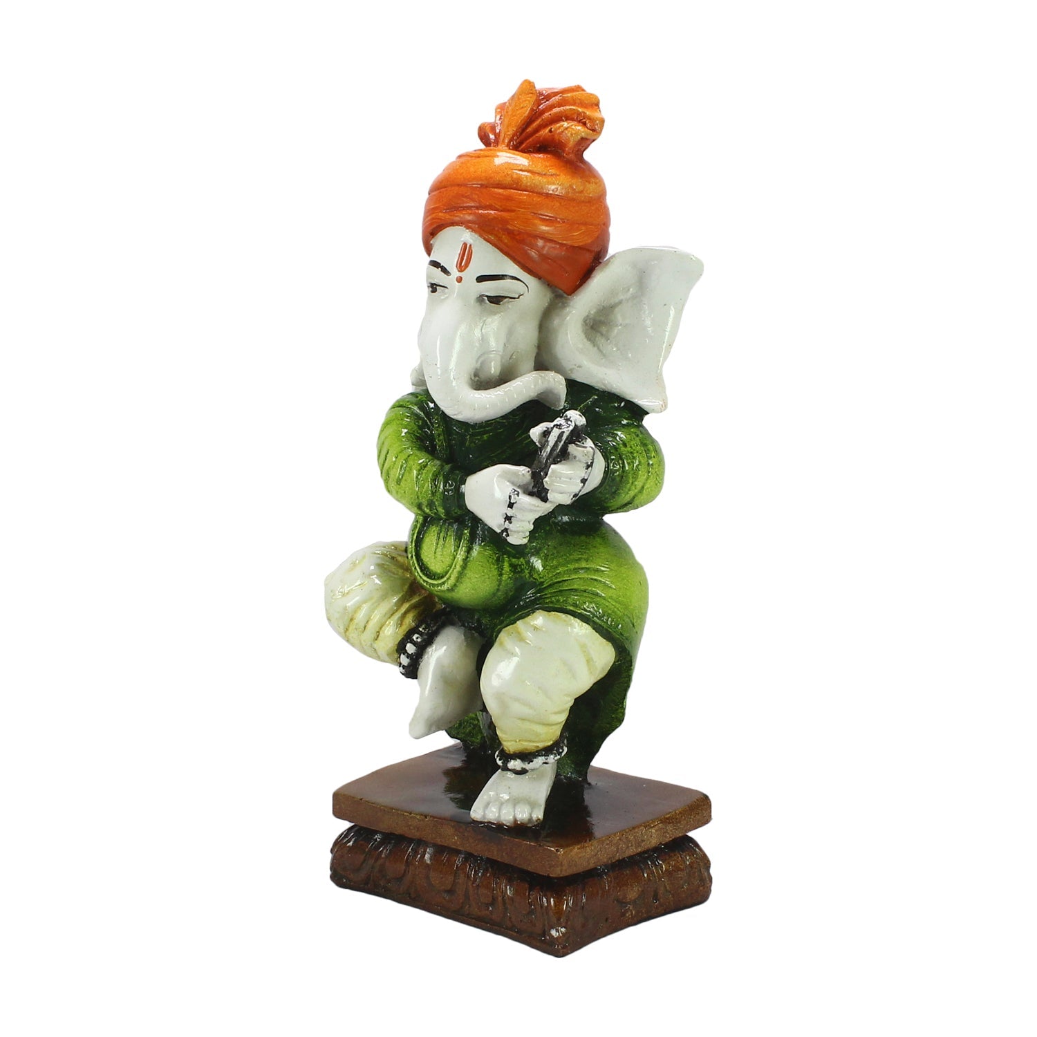 Lord Ganesha Idol Playing Instrument Decorative Showpiece Kafalo