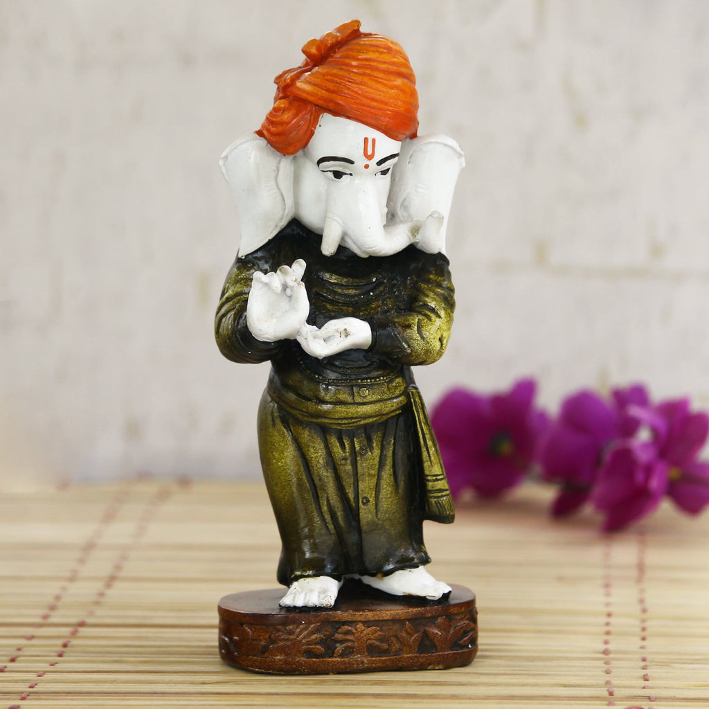 Standing Blessing Lord Ganesha Statue Decorative Showpiece Kafalo
