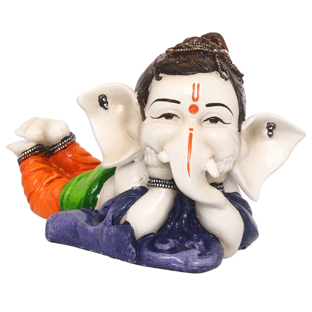 Handcrafted Polyresin Resting Lord Ganesha Idol Kafalo