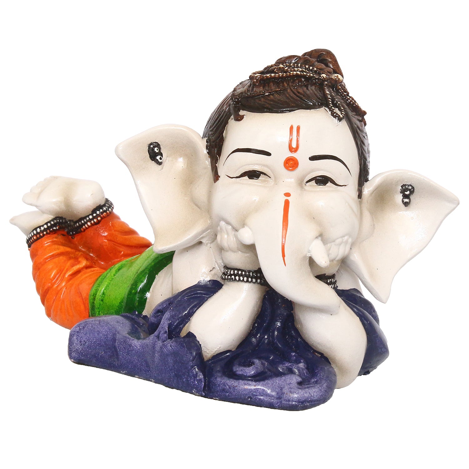 Handcrafted Polyresin Resting Lord Ganesha Idol Kafalo