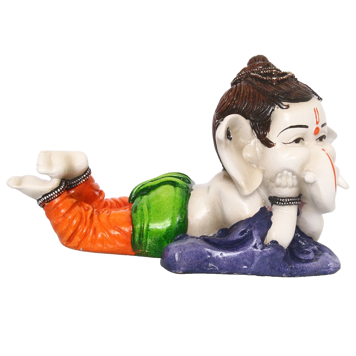 Handcrafted Polyresin Resting Lord Ganesha Idol Kafalo