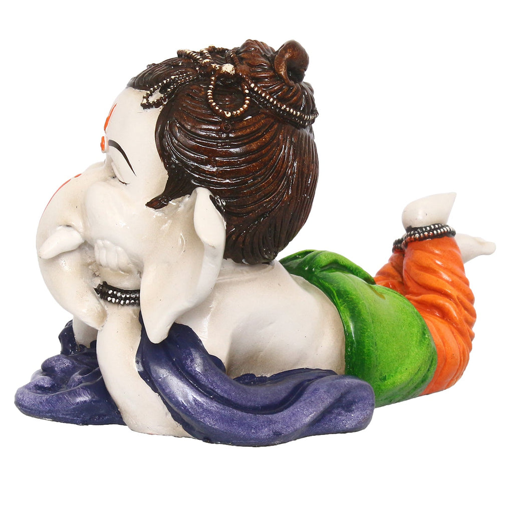 Handcrafted Polyresin Resting Lord Ganesha Idol Kafalo