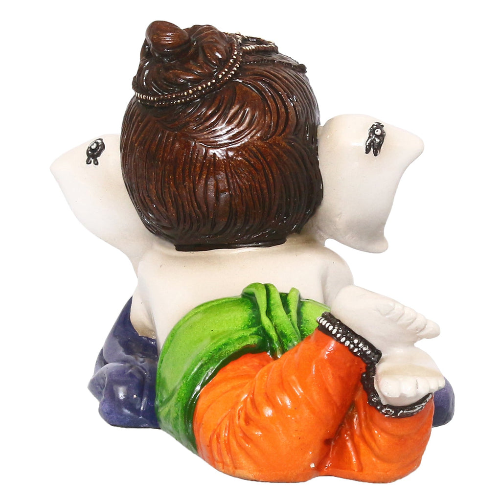 Handcrafted Polyresin Resting Lord Ganesha Idol Kafalo