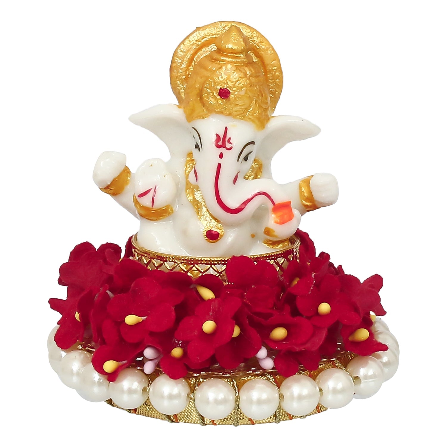 Lord Ganesha Idol On Decorative Handicrafted Plate For Home And Car Dashboard Kafalo