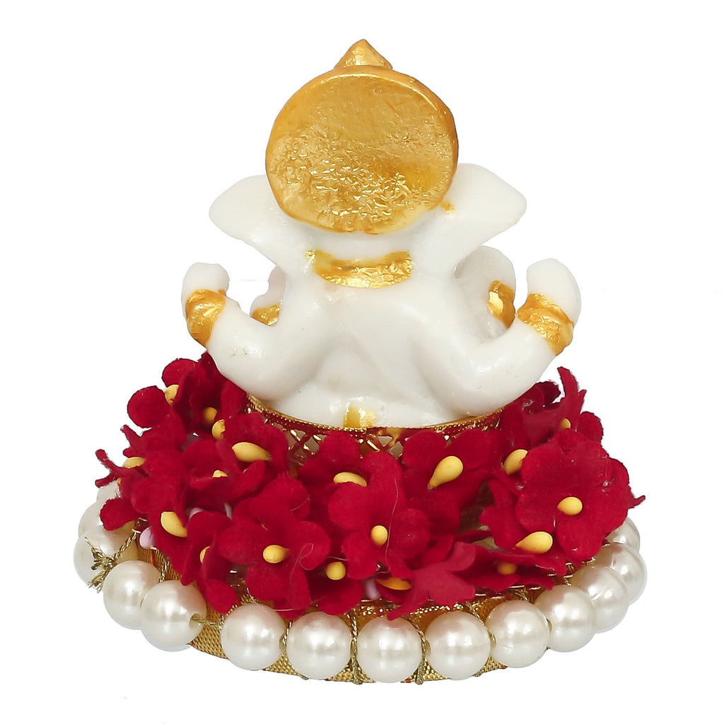 Lord Ganesha Idol On Decorative Handicrafted Plate For Home And Car Dashboard Kafalo