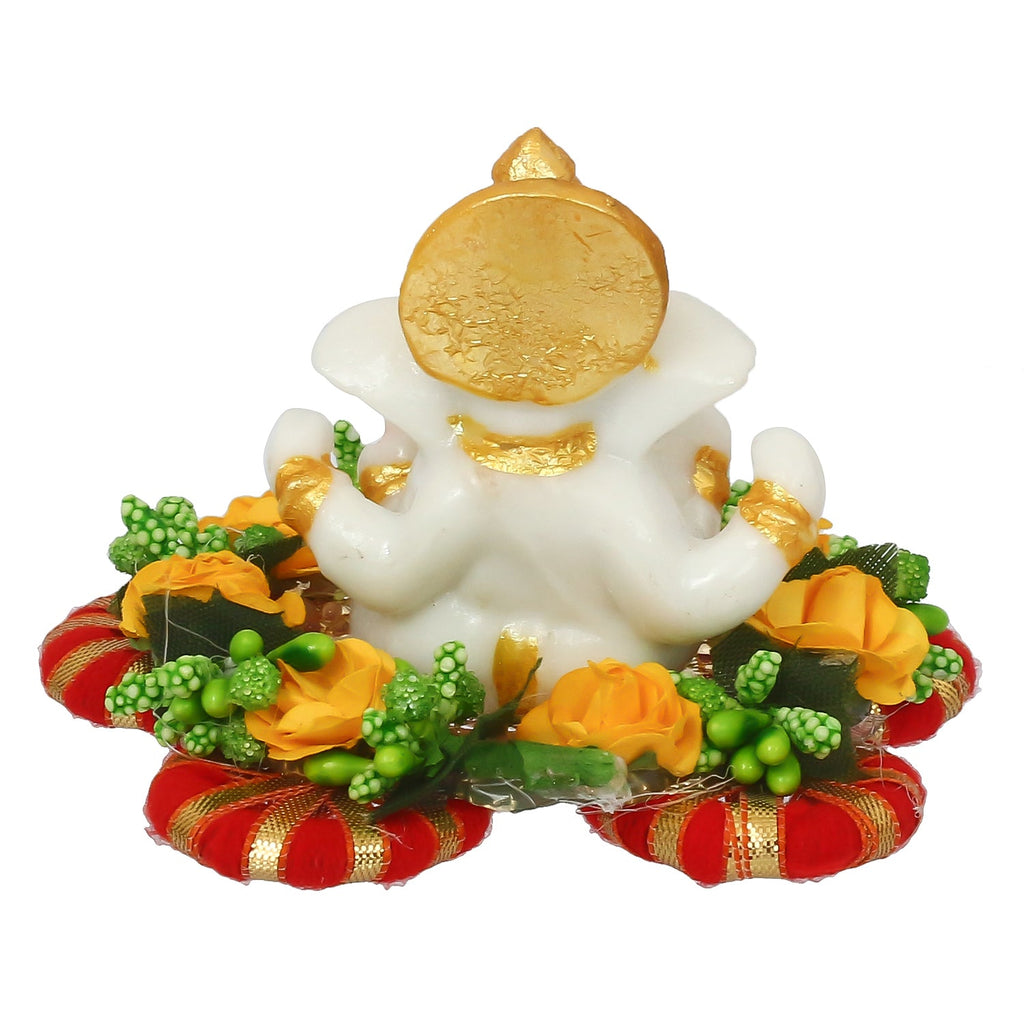 Lord Ganesha Idol On Decorative Handicrafted Plate For Home And Car Dashboard Kafalo