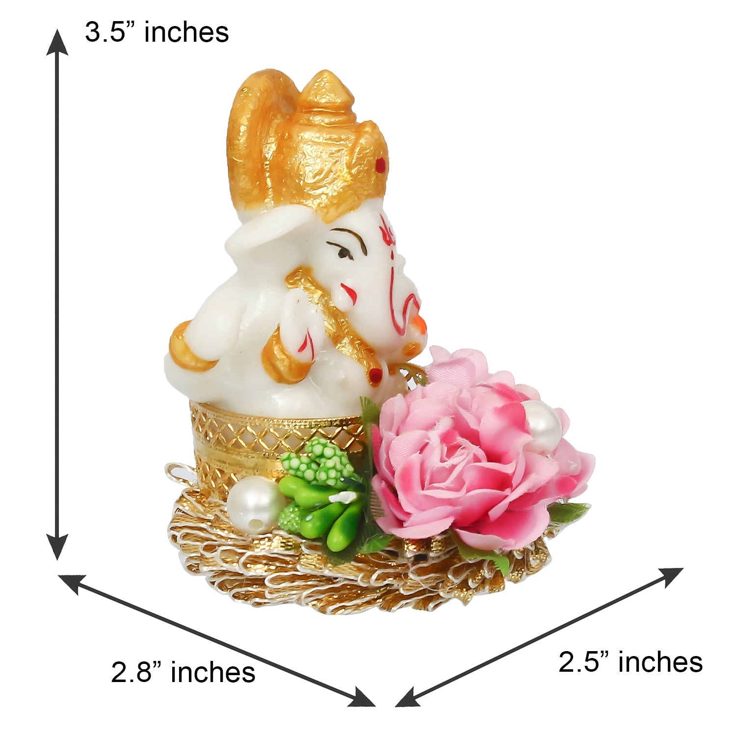 Lord Ganesha Idol On Decorative Handicrafted Plate For Home And Car Dashboard Kafalo