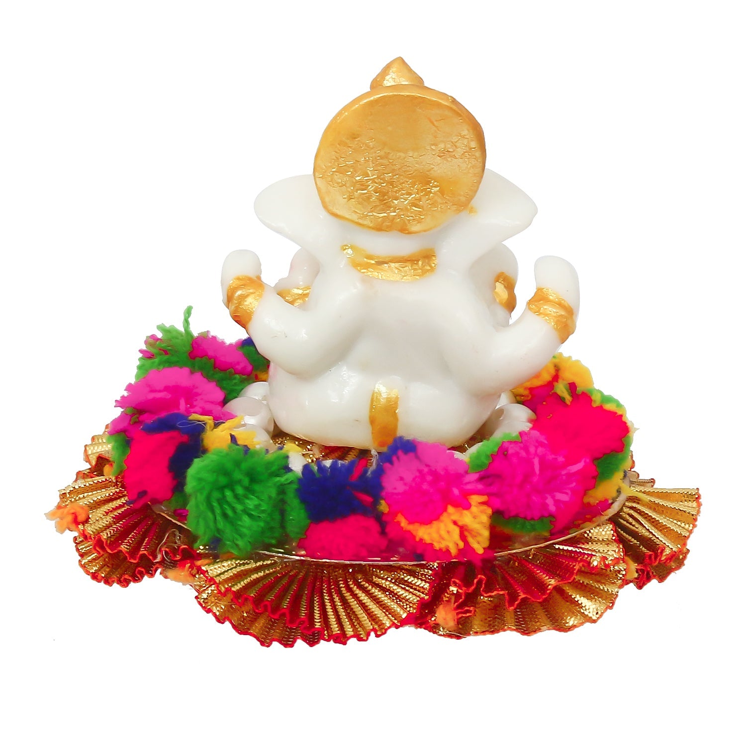 Lord Ganesha Idol On Decorative Handicrafted Plate For Home And Car Dashboard Kafalo