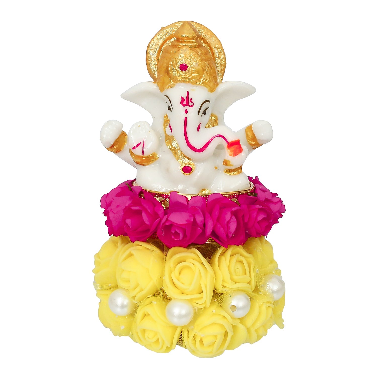 Lord Ganesha Idol On Decorative Handicrafted Plate For Home And Car Dashboard Kafalo