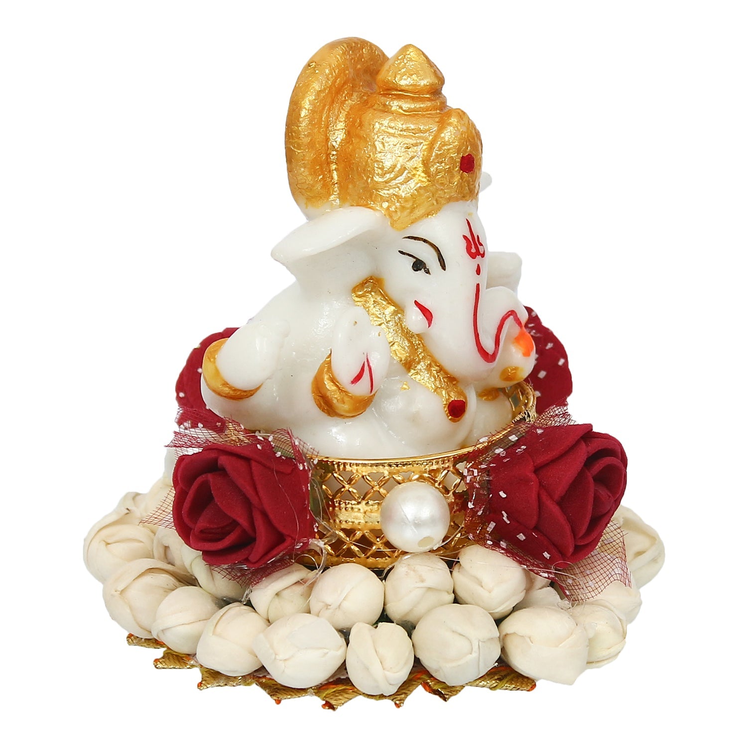Lord Ganesha Idol On Decorative Handicrafted Plate For Home And Car Dashboard Kafalo