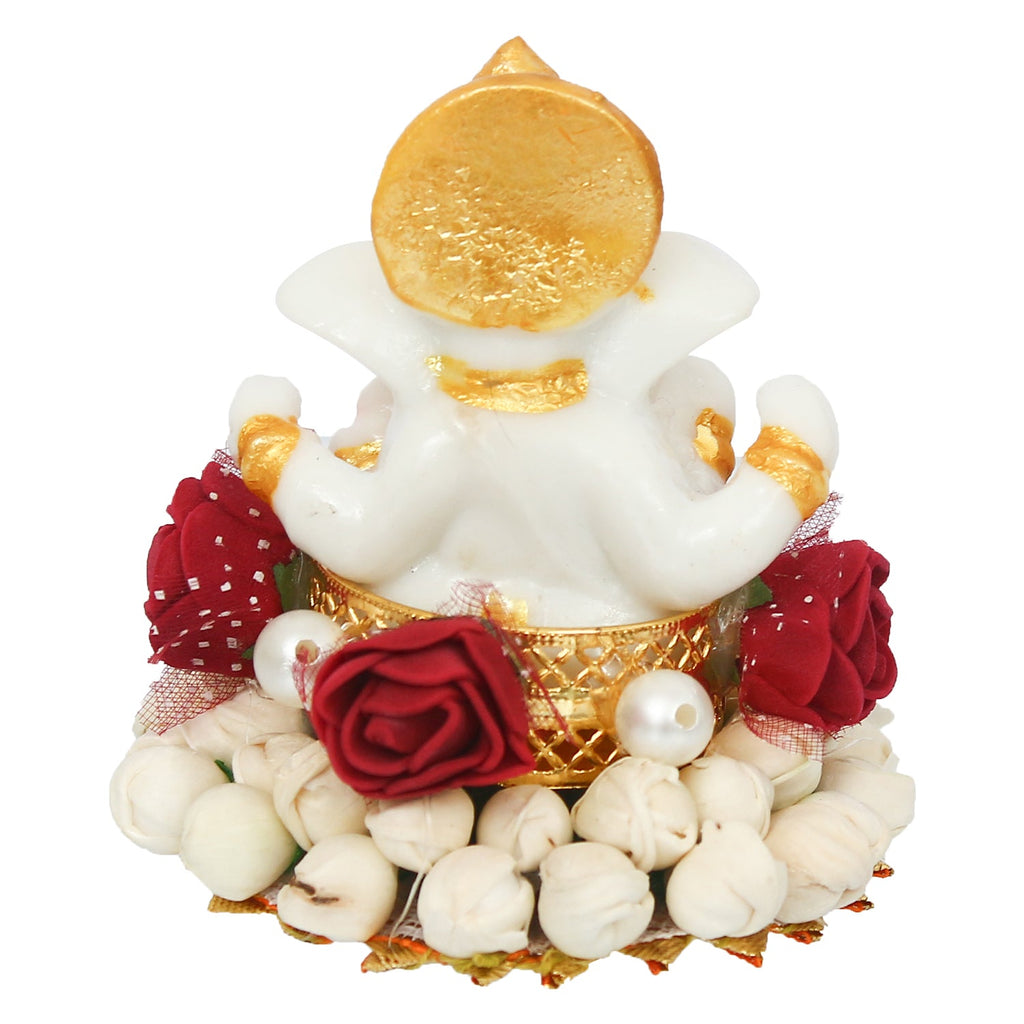 Lord Ganesha Idol On Decorative Handicrafted Plate For Home And Car Dashboard Kafalo