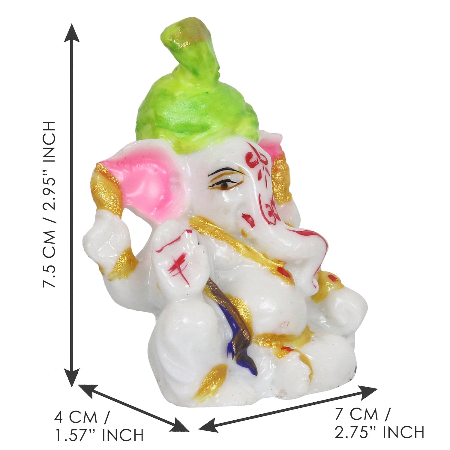 Decorative Lord Ganesha Idol For Car Dashboard, Home Temple, And Office Desks Kafalo