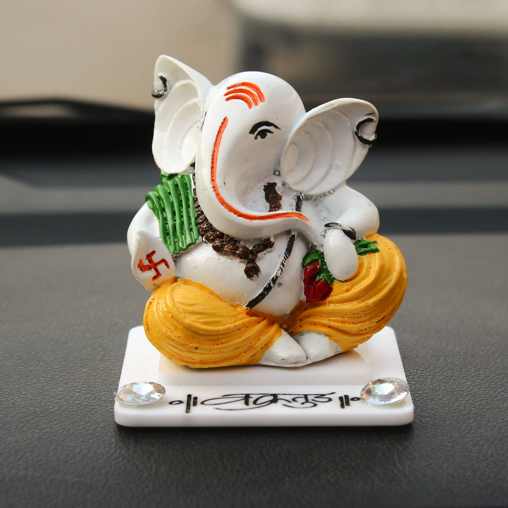 Decorative Lord Ganesha Idol For Car Dashboard, Home Temple, And Office Desks Kafalo