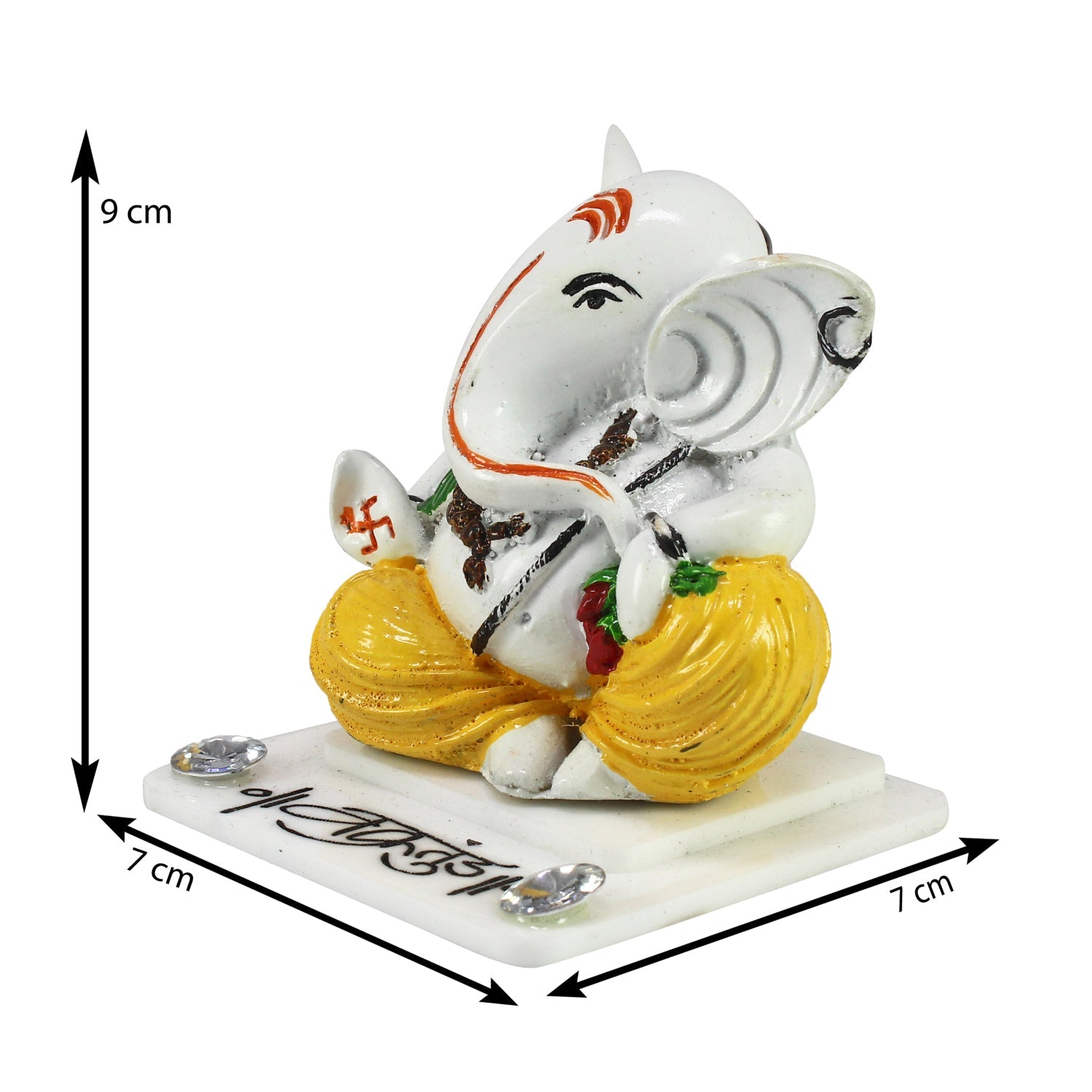 Decorative Lord Ganesha Idol For Car Dashboard, Home Temple, And Office Desks Kafalo