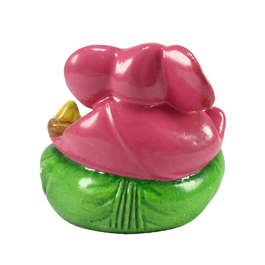 Pink and Green Polyresin Lord Ganesha Idol for Car Dashboard, Home Temple and Office Desks Kafalo